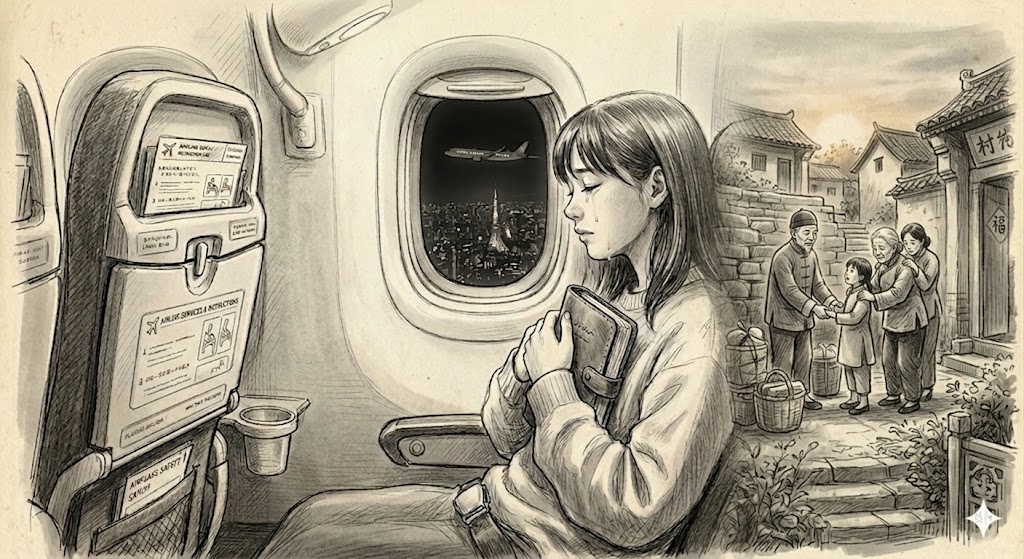 飛行機の中での回想